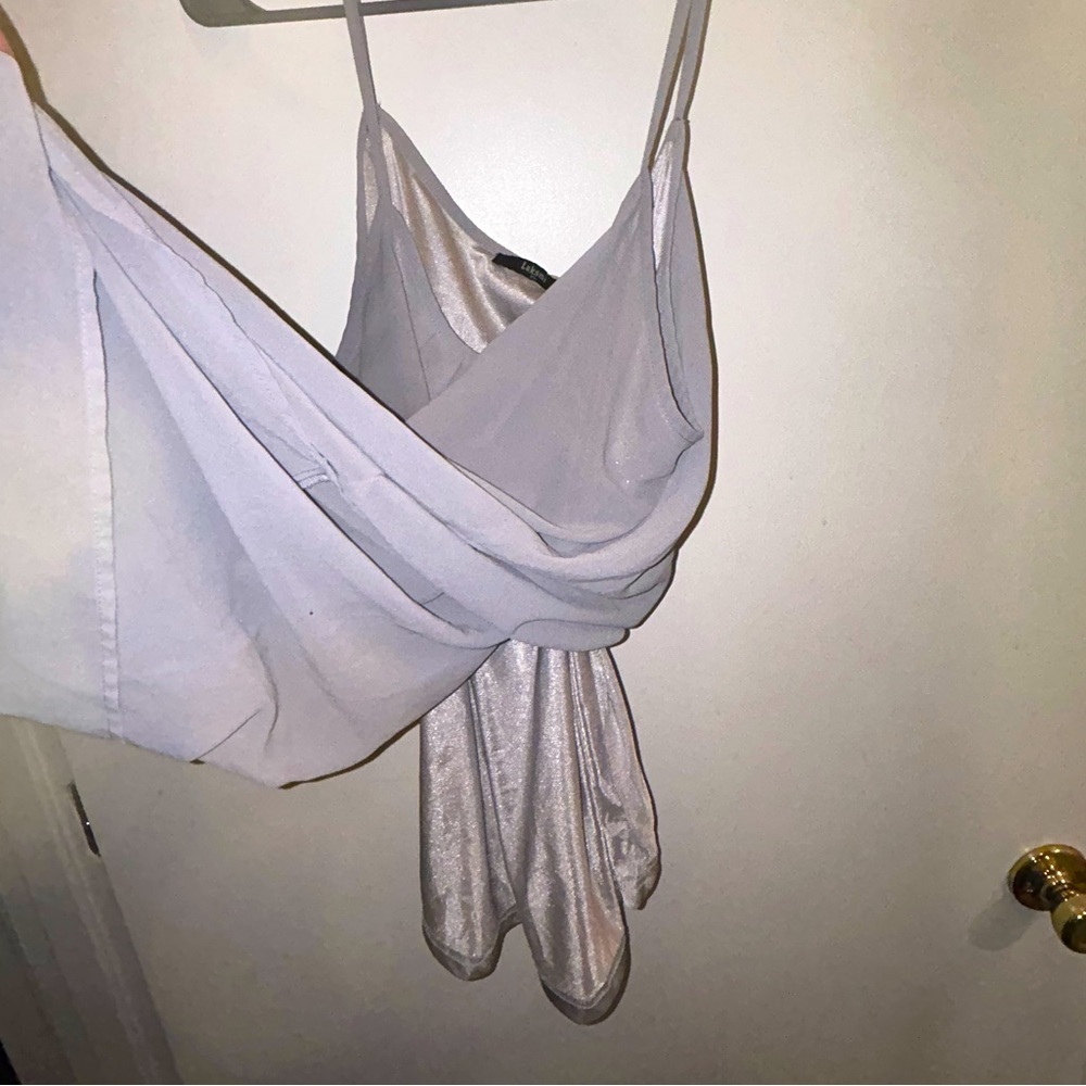 Gray Flowy Spring Top